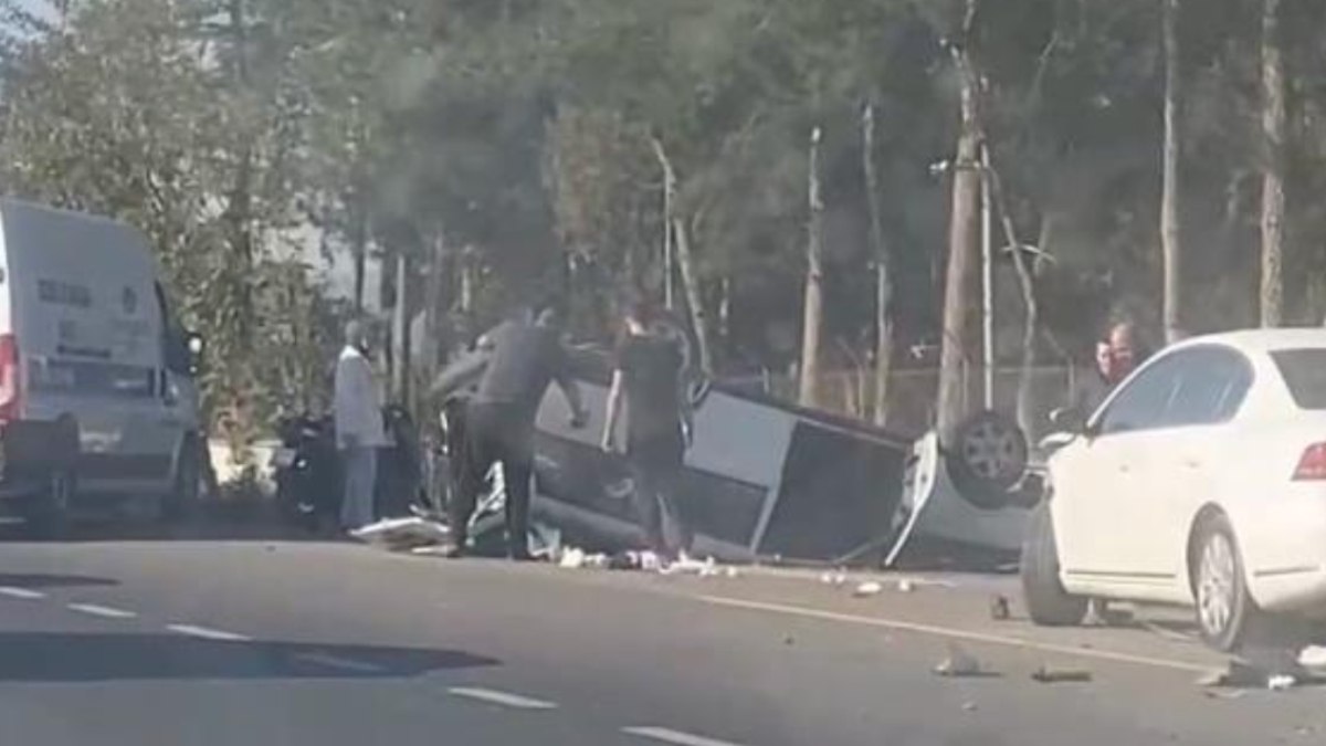 Bursa’da takla atan araçtan sağ çıkan sürüdü